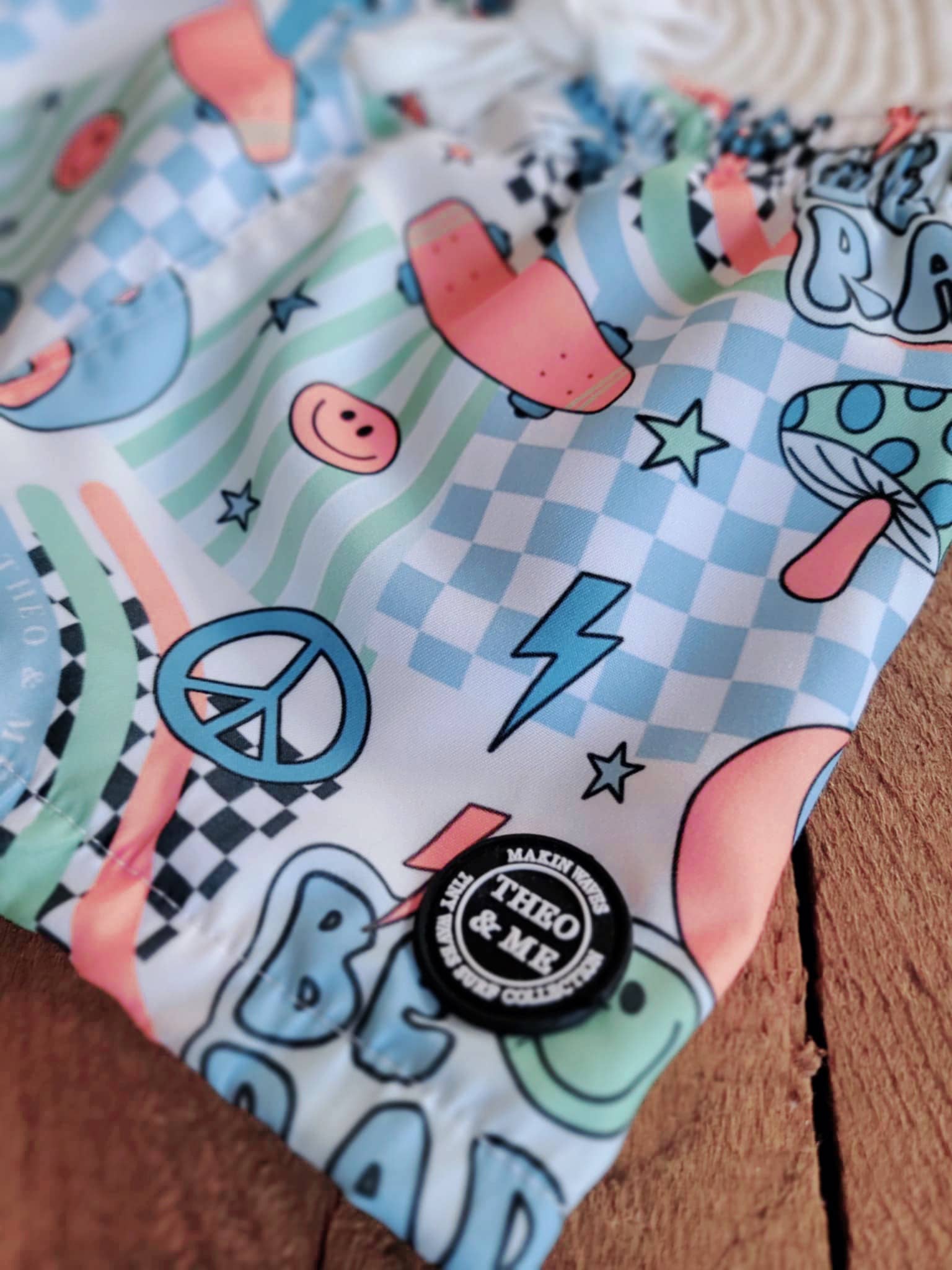 Rufflеѕ & Bоwtіеѕ - Affordable Boys & Girls Clothing - Wholesale Swim Shorts - Kids - Boys Toddler Swim Trunks Swimsuit - Bright Colored Be Rad 3