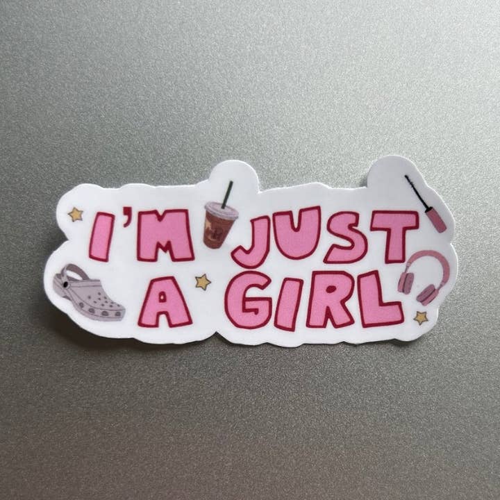 Autocollant Je ne suis qu'une fille pour la vente par Under This Moon Designs