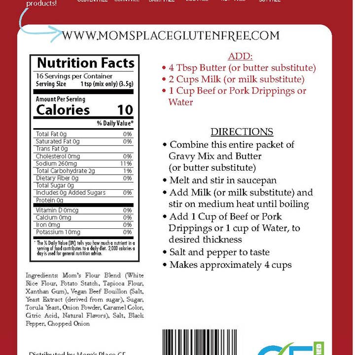 Mom's Place Gluten Free - Vente Mélanges d'épices séchées - Mélange à sauce pour bœuf ou porc sans gluten2