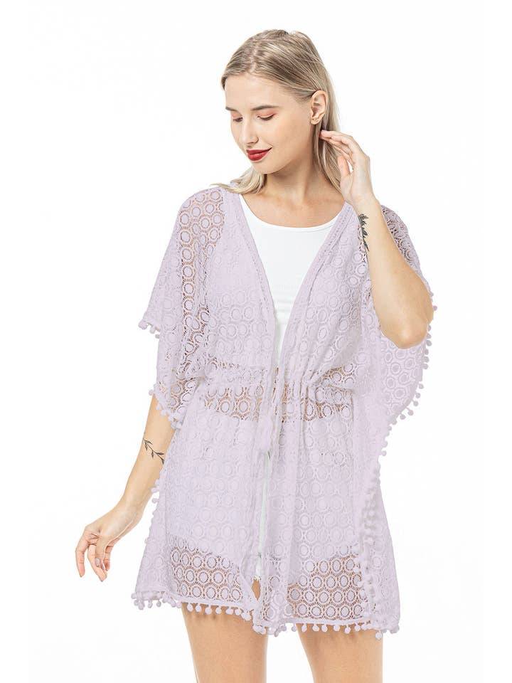 JNC RT (Jen & Co. Outlet) - Wholesale Swim Cover Up - Women's - CU2115 Avalon Fringe Accent Cover-up1