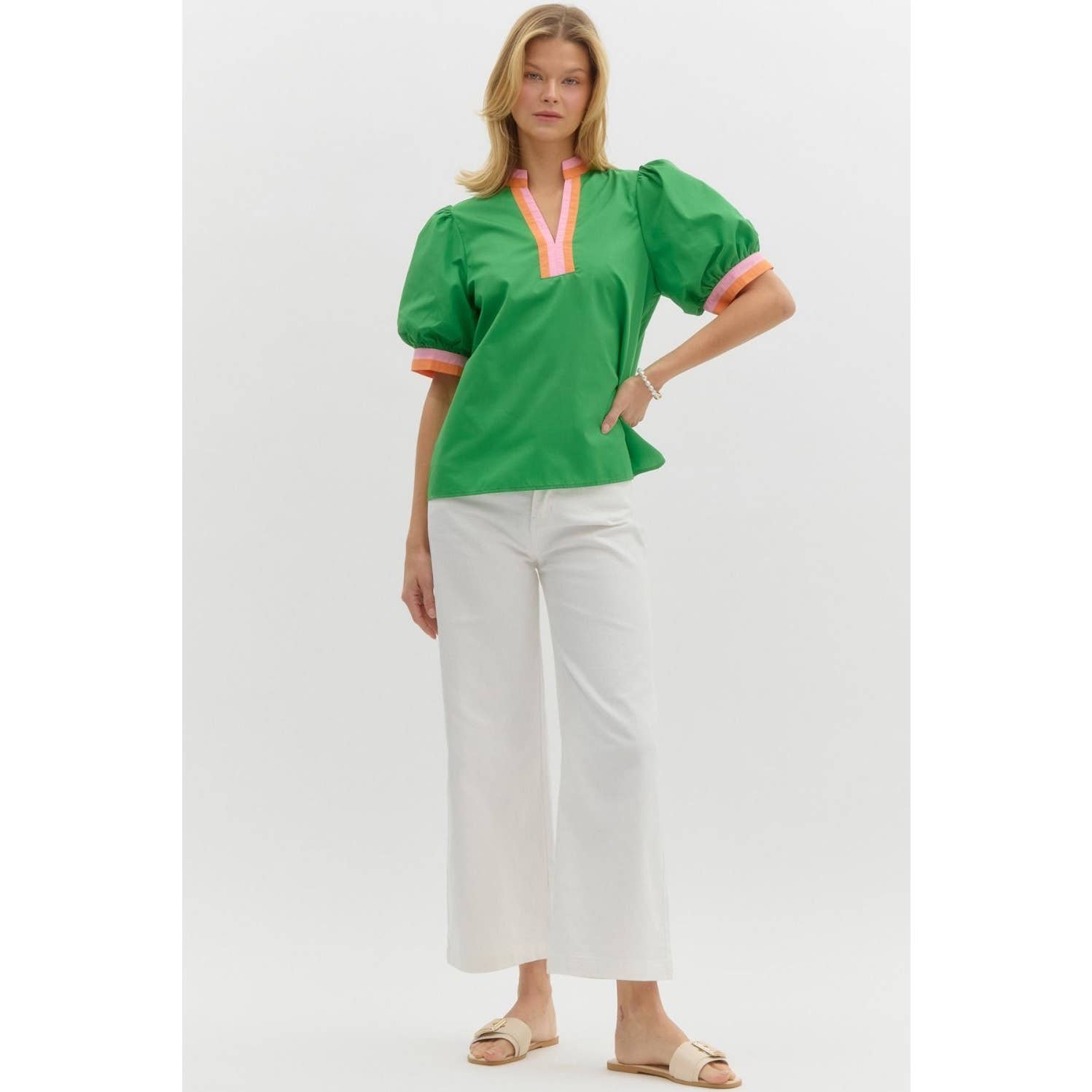 STYLE USA - Wholesale Tunic - Women's - Solid short bubble sleeve top4