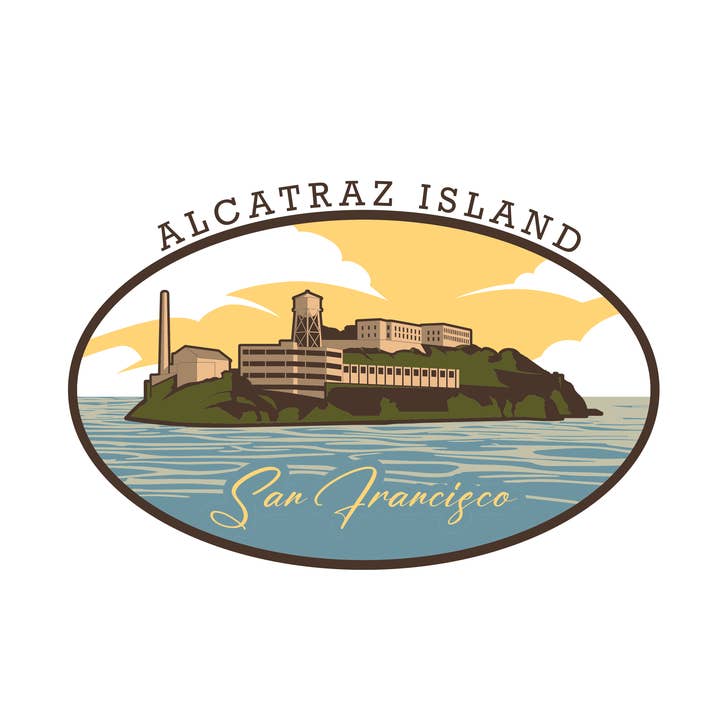 Alcatraz Island San Francisco Sticker for wholesale by the stkr store