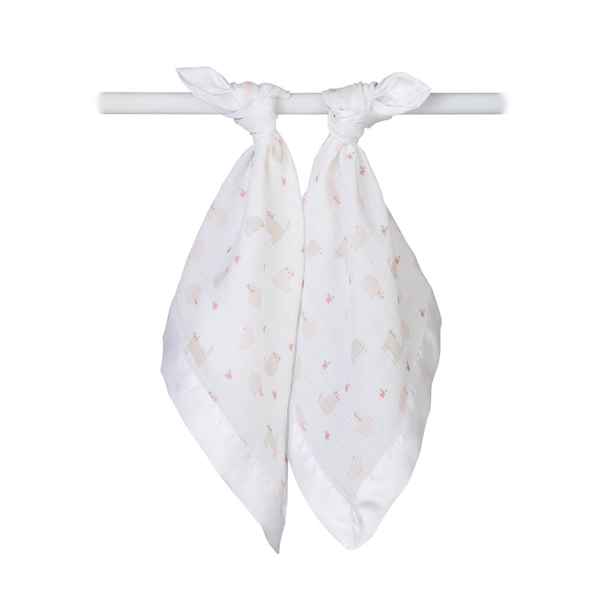 Lulujo Baby - Vente Couverture douillette – bébé - Lot de 2 couvertures de sécurité en coton 40 cm x 40 cm – Chaton2