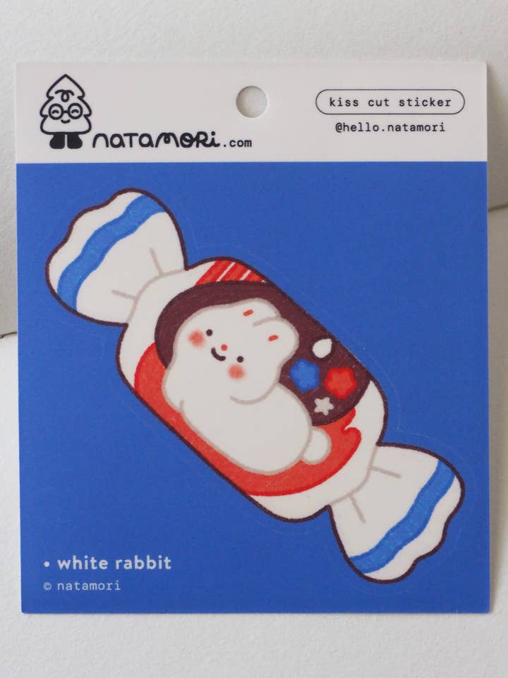 White Rabbit • Single Kiss Cut Vinyl Sticker for wholesale by natamori