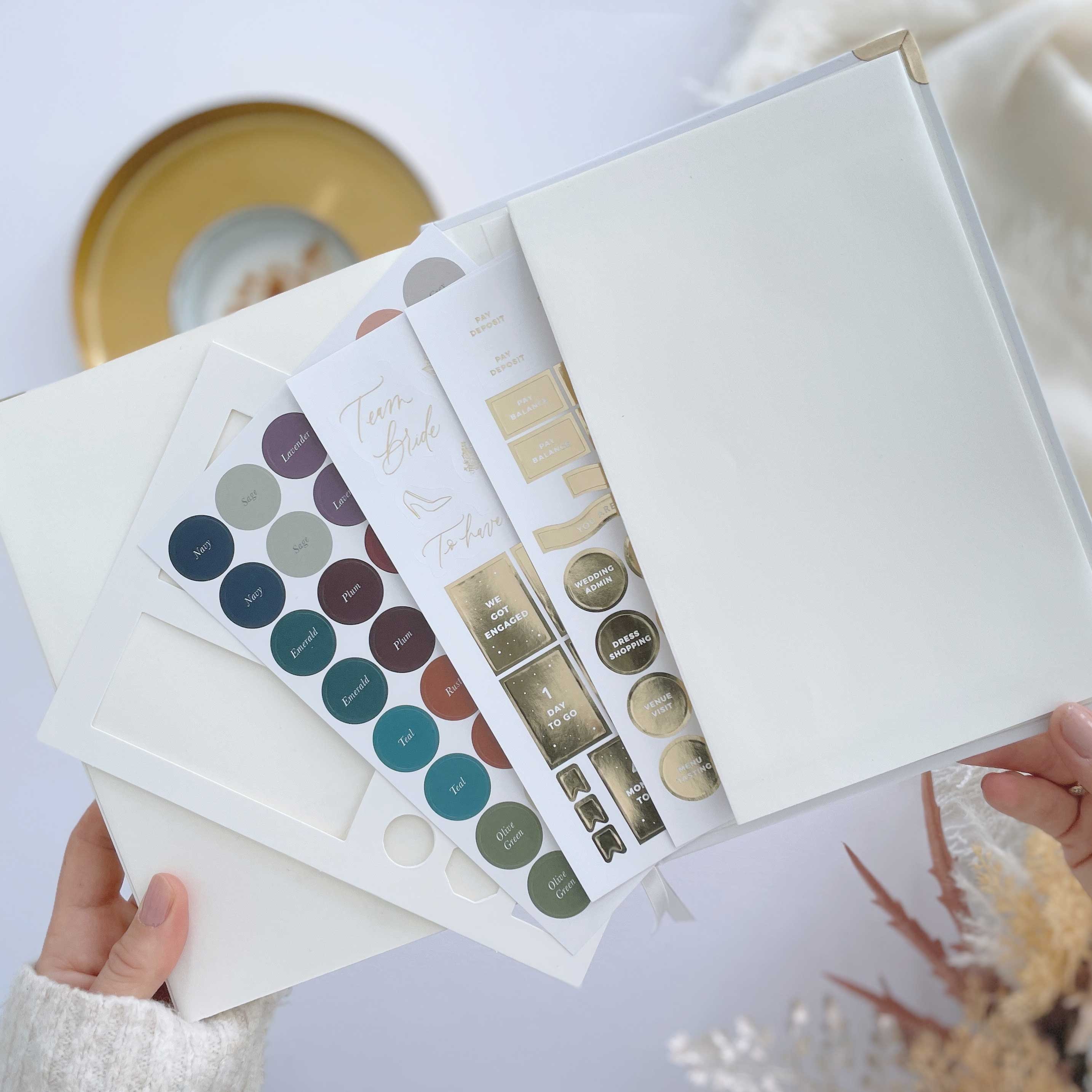 Blush And Gold - Wholesale Planner - NEW - Luxury Wedding Planner Book - White with Gold Foiling and Gilded Edges4