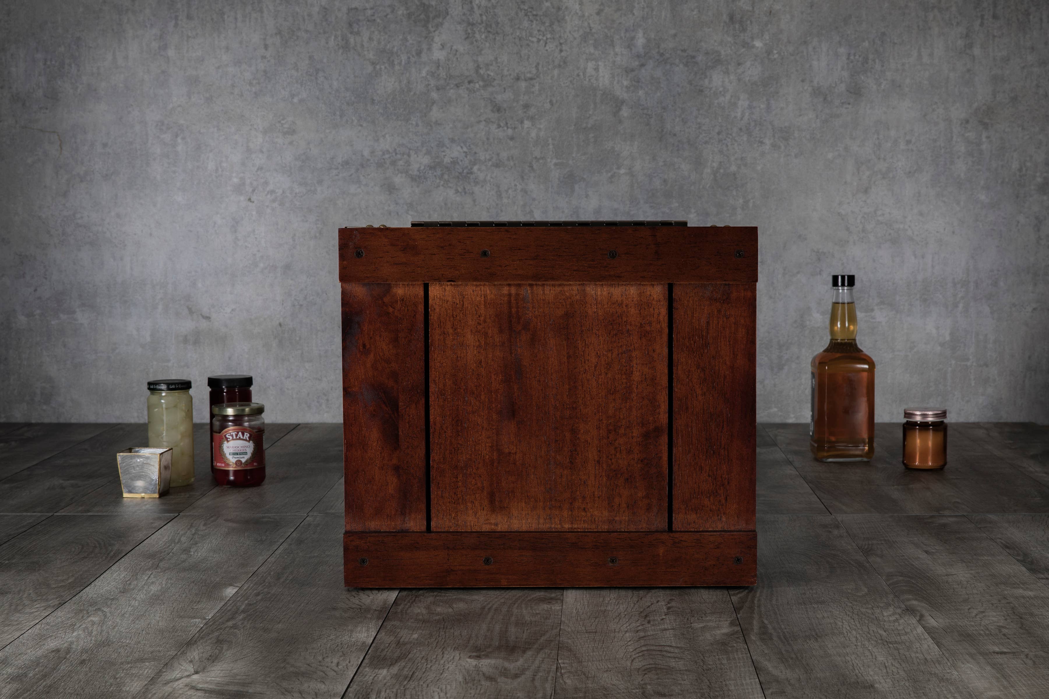 Dark Stain Parawood Whiskey Box with Decanter - Gift Set for wholesale on Faire8