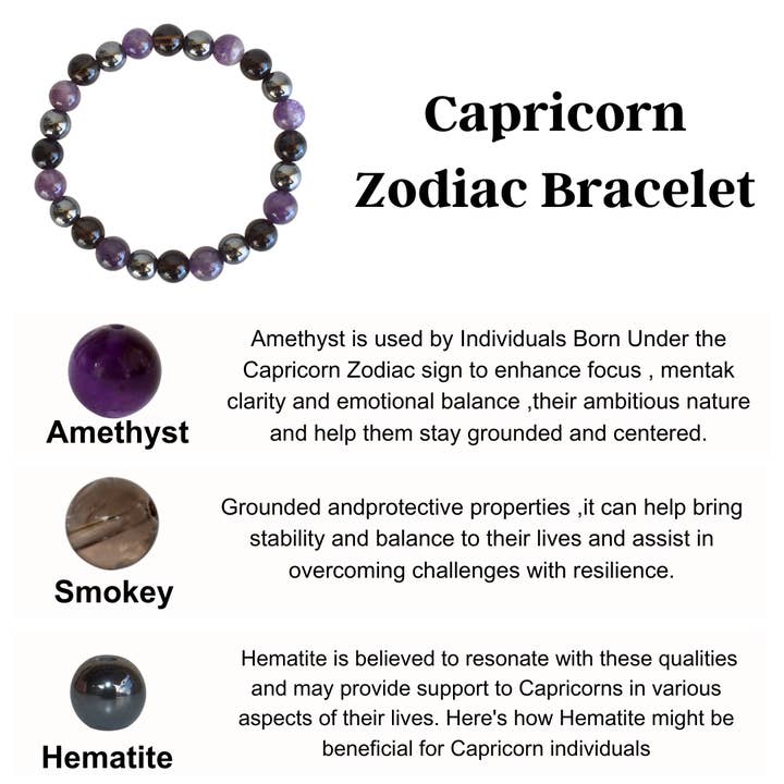 Soothing Crystals - Wholesale Beaded Bracelet - Zodiac Bracelet | Capricorn | Healing Gemstone Bracelets1