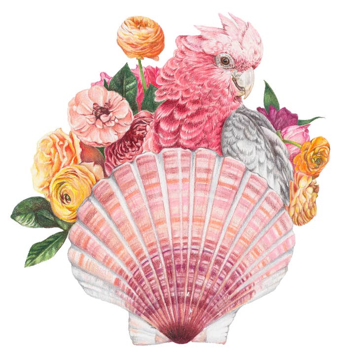 Hayley Wilson - Wholesale Art print - Galah Bouquet - Fine Art Print 1