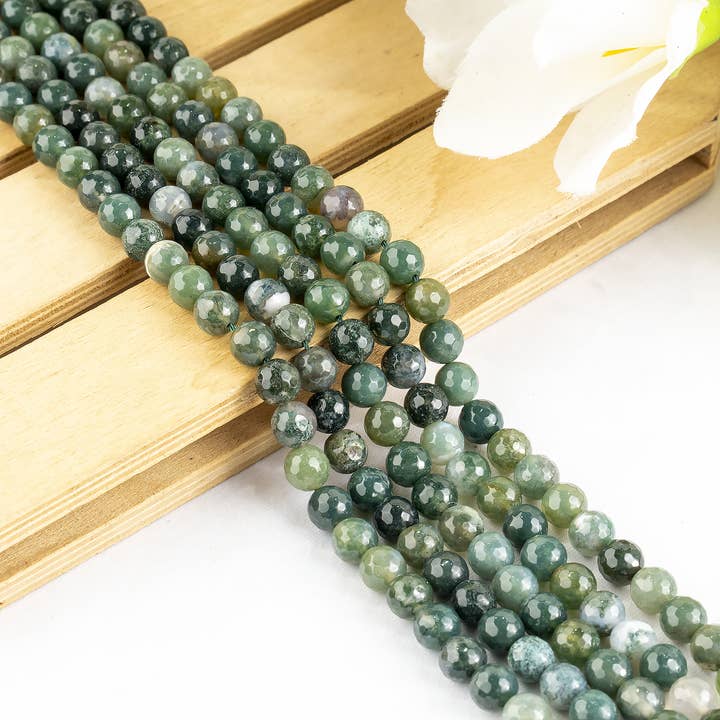 Soothing Crystals Beads - Wholesale Beads - Faceted Beads | Moss Agate | Crystal Beads for Jewelry 10