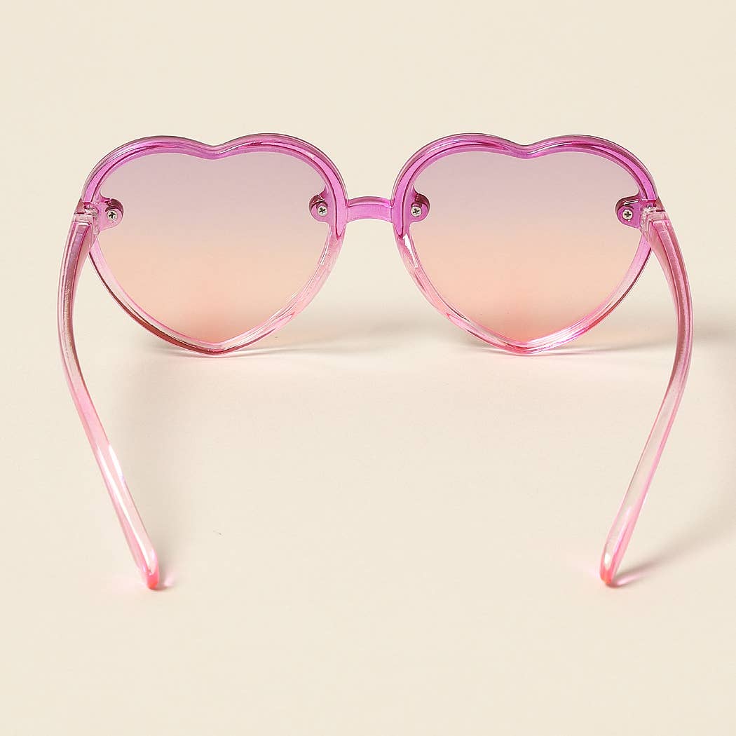  ASSORTED COLORS Kid's Heart Shaped Gradient Sunglasses for wholesale on Faire9
