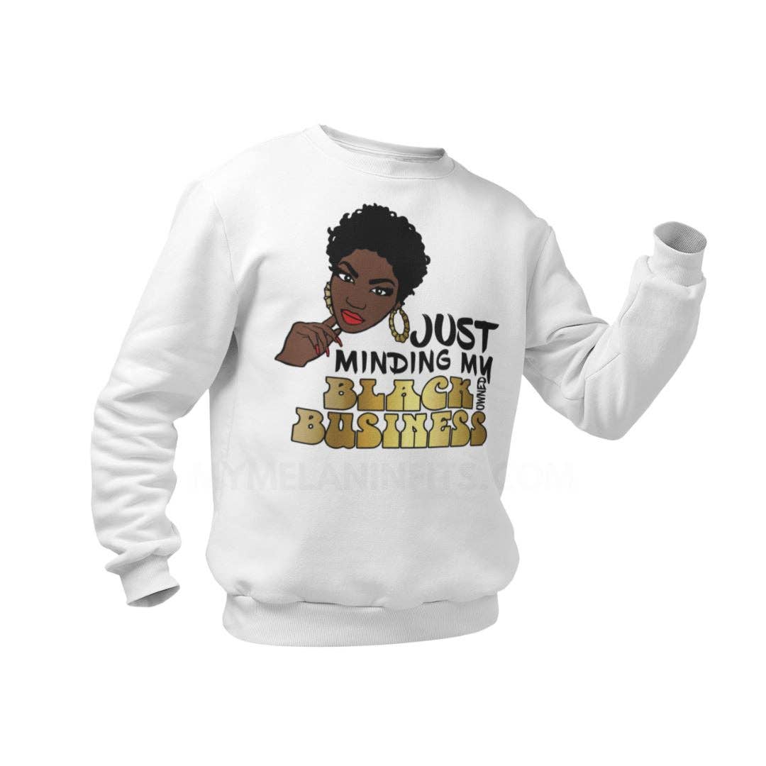 My Melanin Fits - Wholesale Screen Printed T-Shirt - Women's - Minding My Black Owned Business2