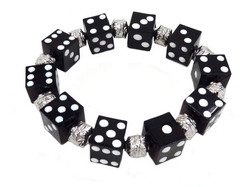 Fiona Accessories - Wholesale Beaded Bracelet - Dice Bunco Beaded Bracelet, Casino Game Night Gift Shop Idea0