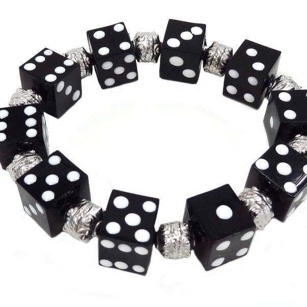 Fiona Accessories - Wholesale Beaded Bracelet - Dice Bunco Beaded Bracelet, Casino Game Night Gift Shop Idea