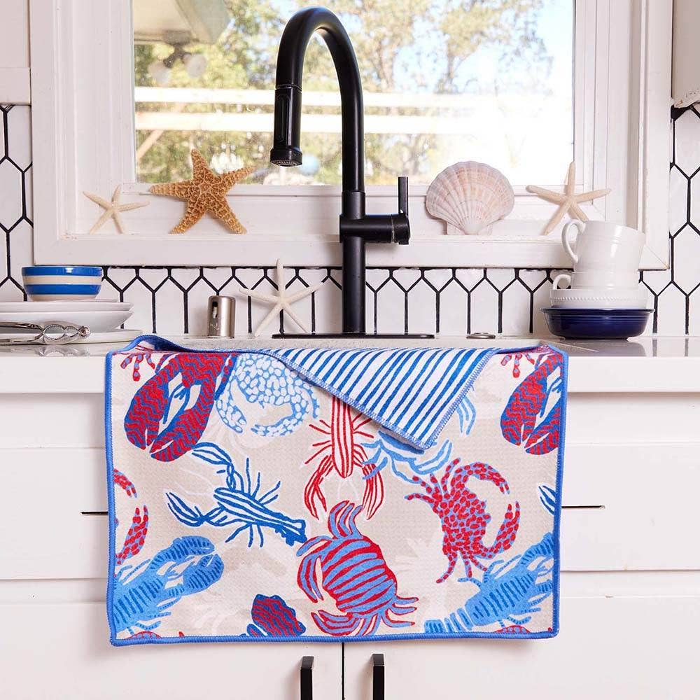 rockflowerpaper - Wholesale Tea Towel - Sandy Claws Eco Kitchen Tea Towel1