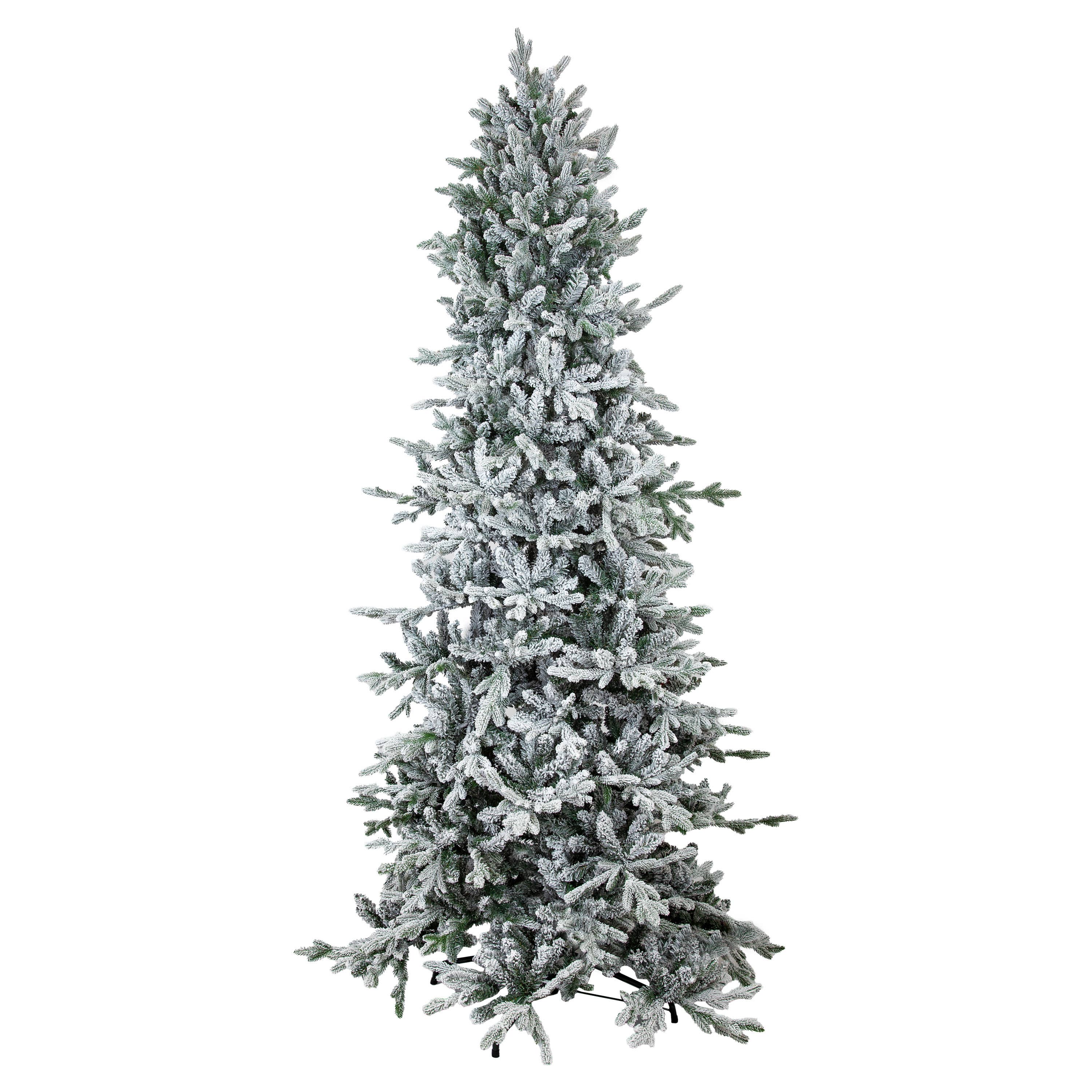 HomeRoots - Wholesale Artificial Christmas Tree - 8' Slender Flocked Pine Christmas Tree1