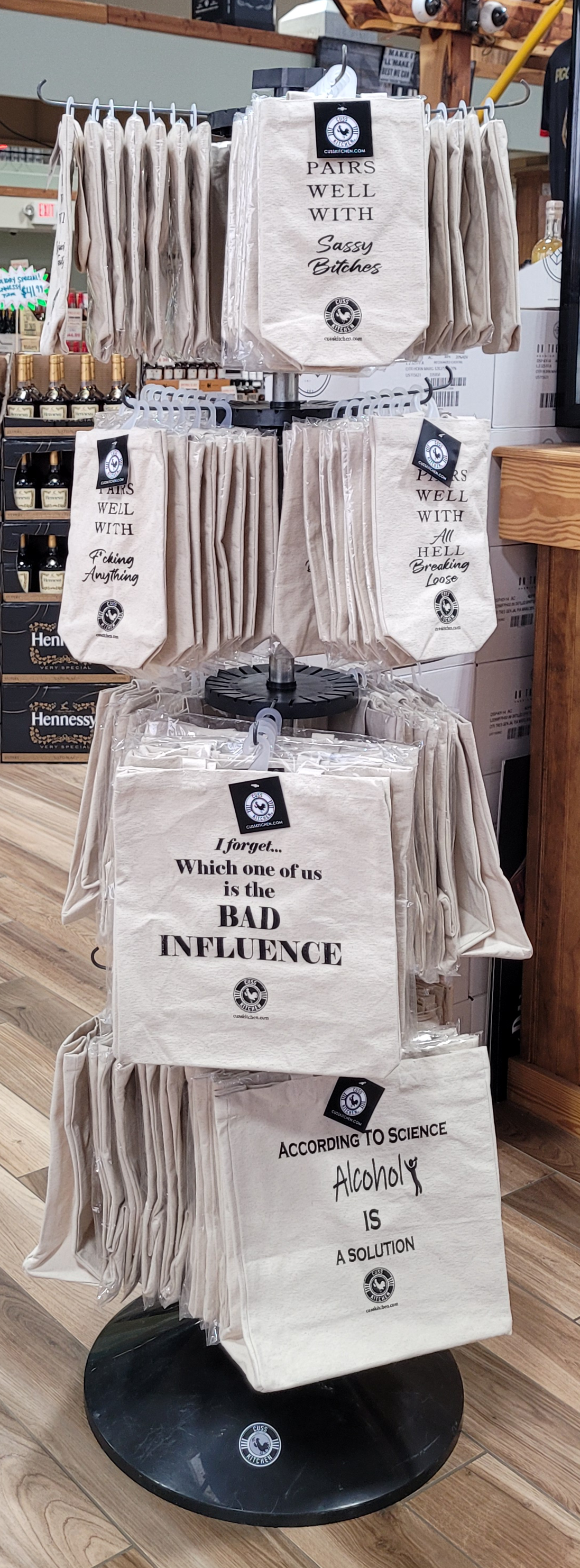 Cuss Kitchen - Wholesale Wine Gift Bag - BAG BUNDLE Funny Canvas Fabric Wine Bag Gift Bag Bundle2