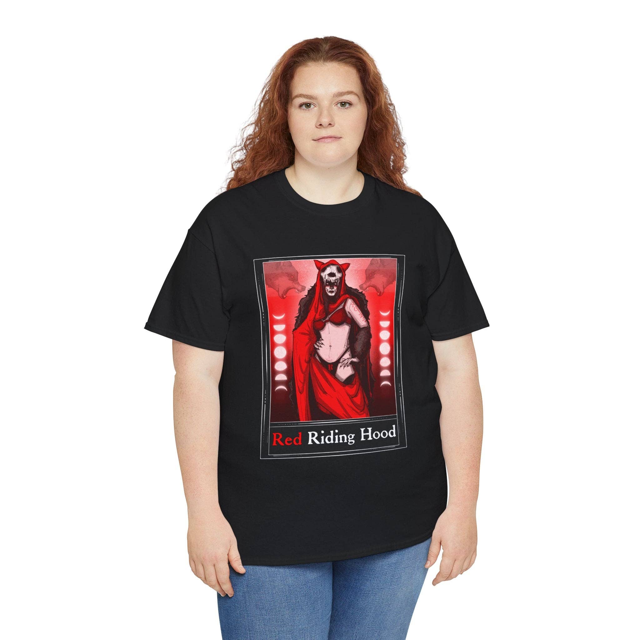 LVB Art - Wholesale T-Shirt (Graphic) - Unisex - Red Riding Hood Tarot  (Front & Back Print) Unisex Heavy Cotton Tee11