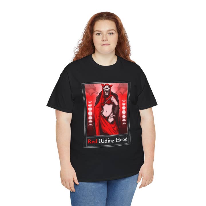 LVB Art - Wholesale T-Shirt (Graphic) - Unisex - Red Riding Hood Tarot (Front & Back Print) Unisex Heavy Cotton Tee11