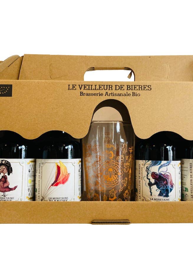 Le Veilleur de Bieres bio - Coffret cadeau 4x33cl + Verre pour la vente par Le Veilleur de bières