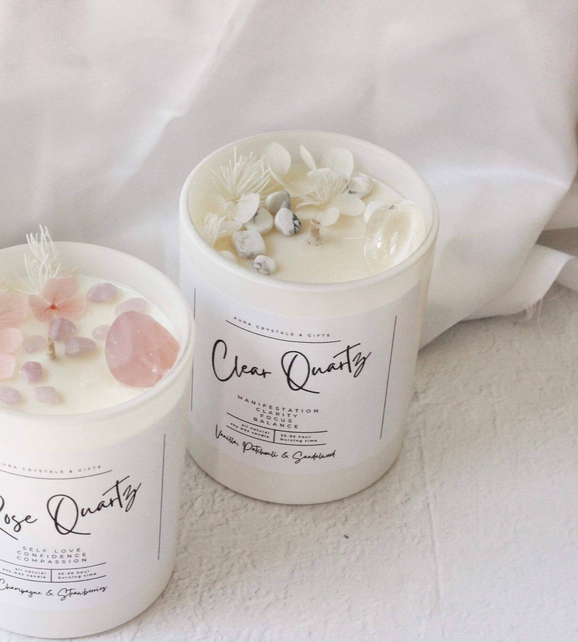The Crystal Store – Großhandel Kerze im Glas / gefüllte Kerze – Kerzen mit Kristall-Einlage zur Heilung5