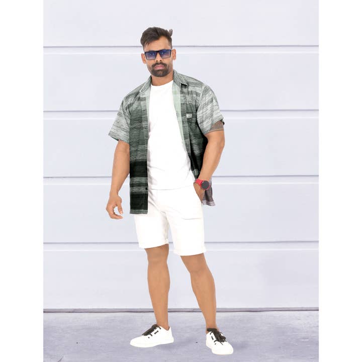 La Leela Men's Fall Relax Tie Dye Shirt Gray for wholesale on Faire