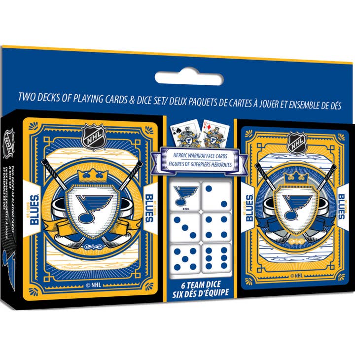 St. Louis Blues - 2-Pack Playing Cards & Dice Set for wholesale by Masterpieces Puzzles