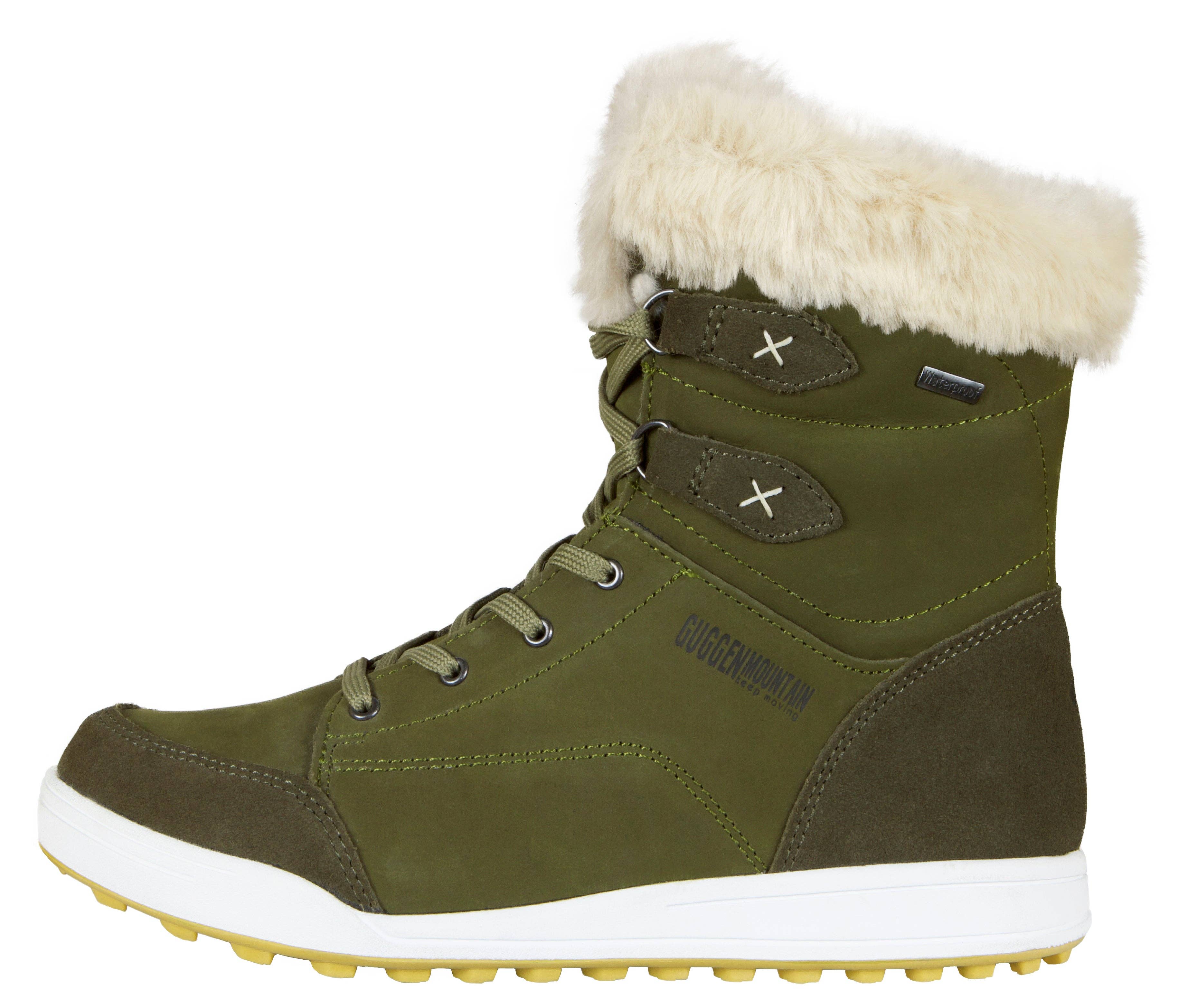 GUGGEN Mountain - Wholesale Snow Boots - Women's - GUGGEN MOUNTAIN B-Ware HPC56 Damen Winterstiefel Echtleder Gefüttert Mit Kunstfell Wasserdicht Mit Membran6