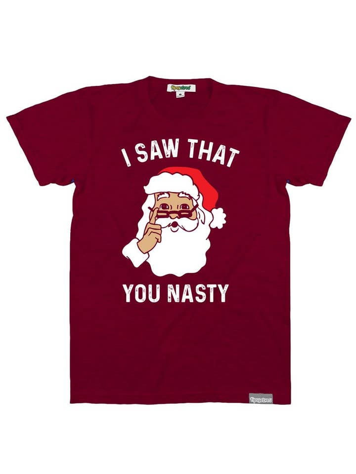 I Saw That Santa T-Shirt - Men's Funny Christmas Tee for wholesale by Tipsy Elves