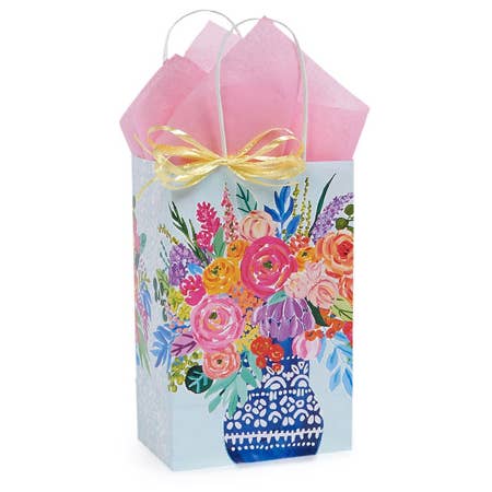 Persian Blooms Paper Gift Bags for wholesale on Faire