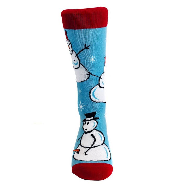 Light Blue Snow people Socks Funny Christmas Sock Snowman Santa Gift for wholesale on Faire