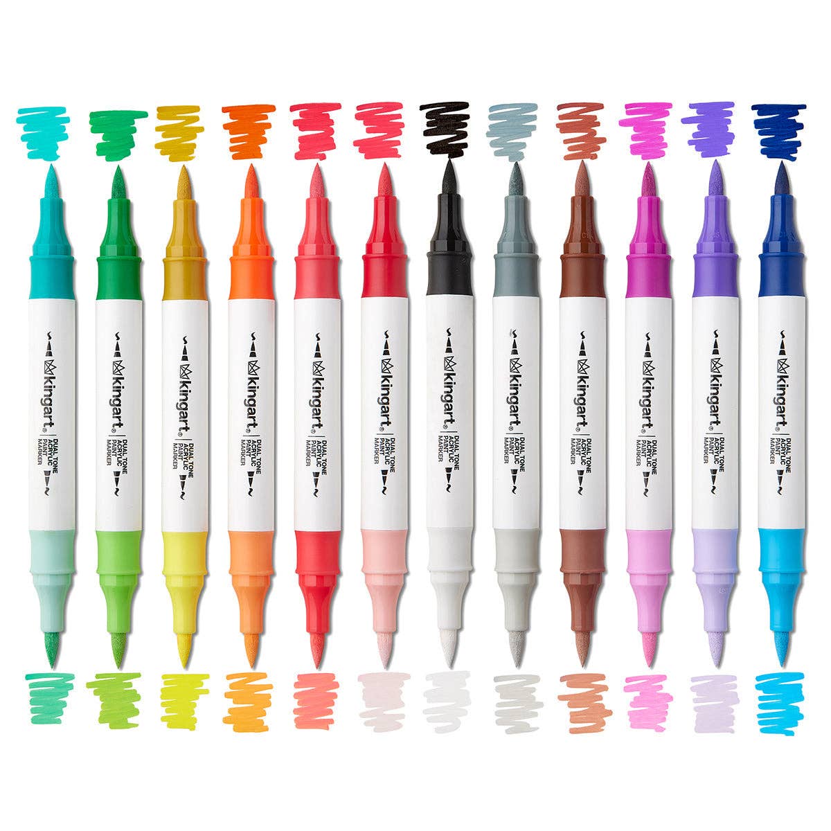 KINGART - Wholesale Marker - Dual Tone Acrylic Markers - 36 Pens / 72 Colors1
