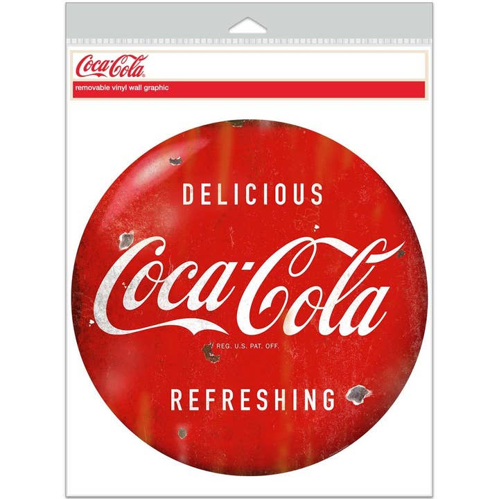 RetroPlanet - Wholesale Wall Decal/Stickers - Delicious Coca-Cola Round Wall Decal 1950s Style Distressed1