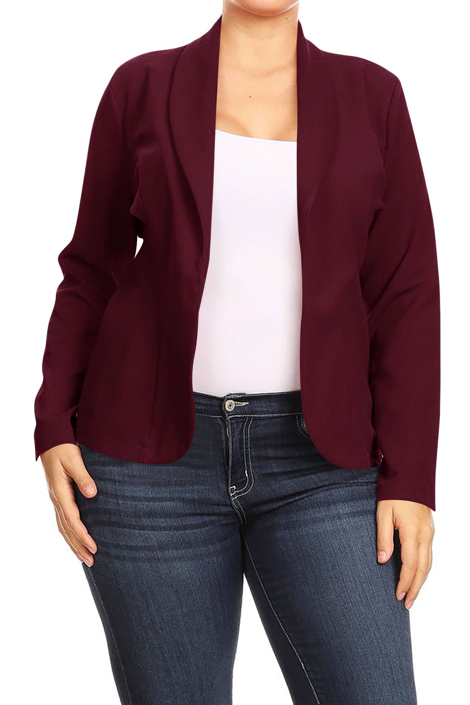 MOA COLLECTION - Wholesale Blazer - Women's - Plus Size Casual Open Front Office Work Wear Blazer Jacket56