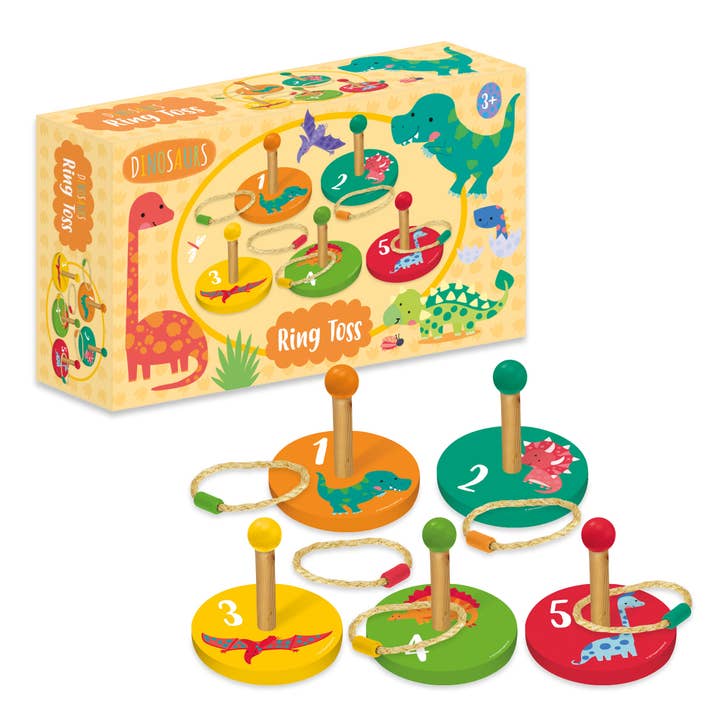 Dinosaurs Children's Wooden Ring Toss Set - Fun For All The Family for wholesale by Robert Frederick Ltd