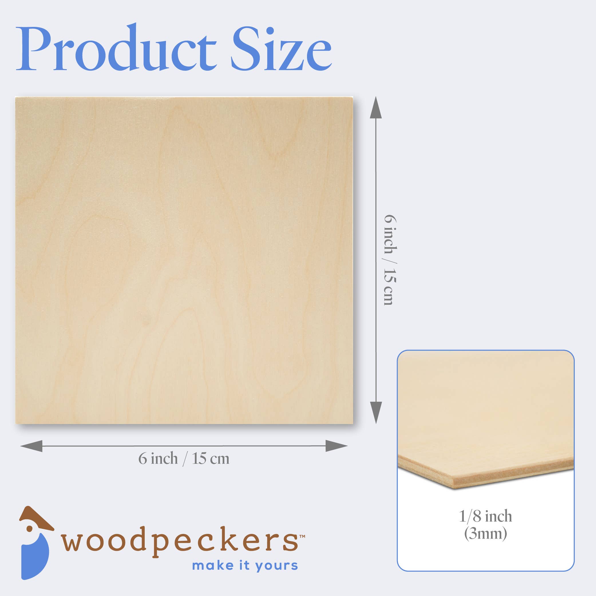 Woodpeckers Crafts - Wholesale DIY Craft Kit - Baltic Birch Plywood (Choose Your Size)17