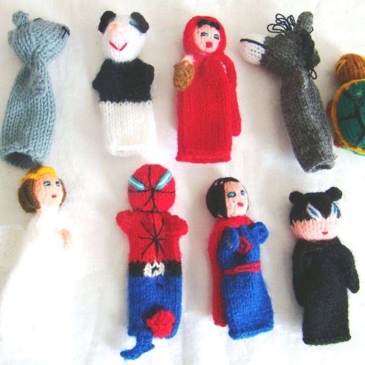 My Comfy Apparel - Wholesale Finger Puppet - Kids & Baby - Alpaca Figures - Hand-Knitted Finger Puppets (Assorted variety pack FP1)
