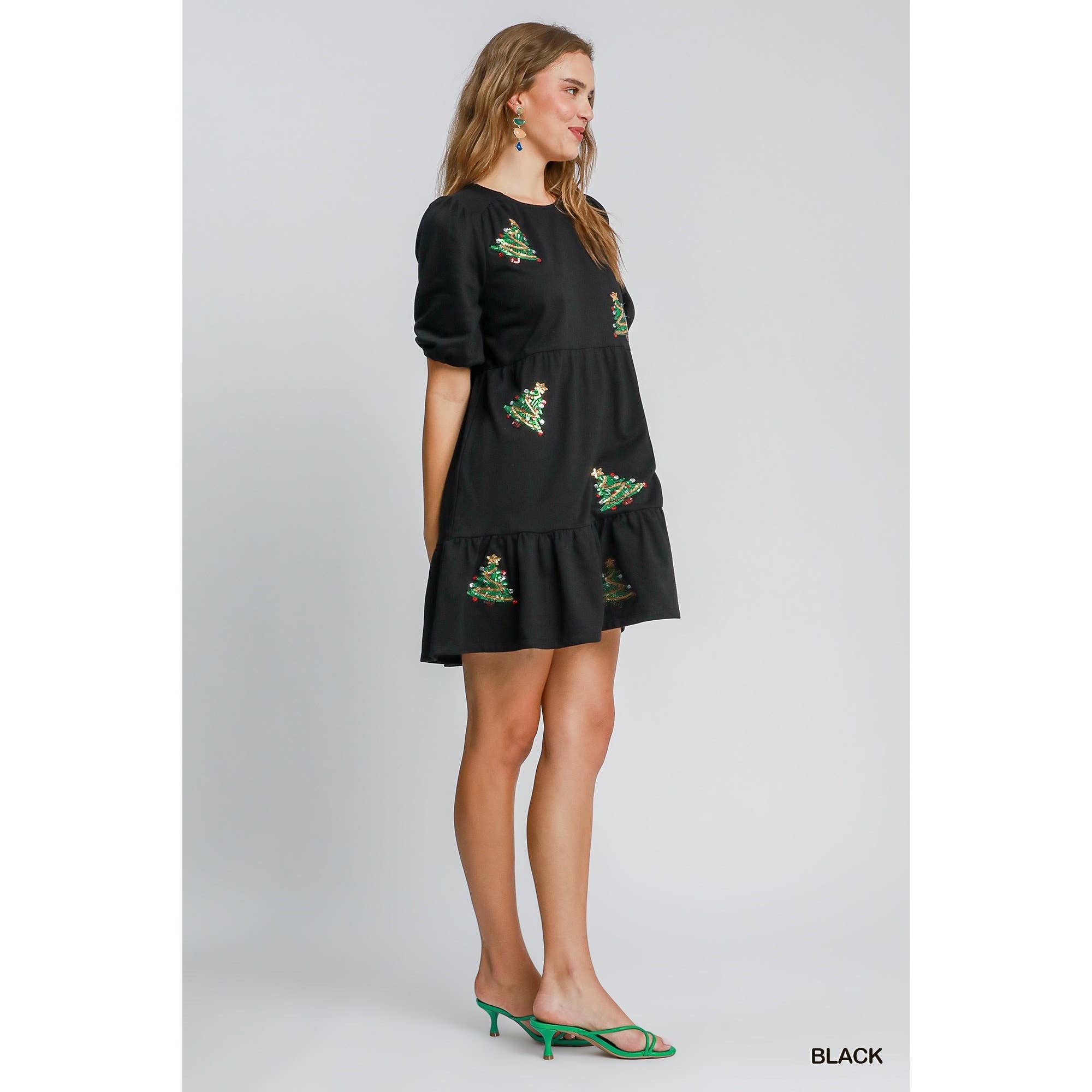 STYLE USA - Wholesale Dress - Women's - Christmas Tree Sequined Mini Dress3