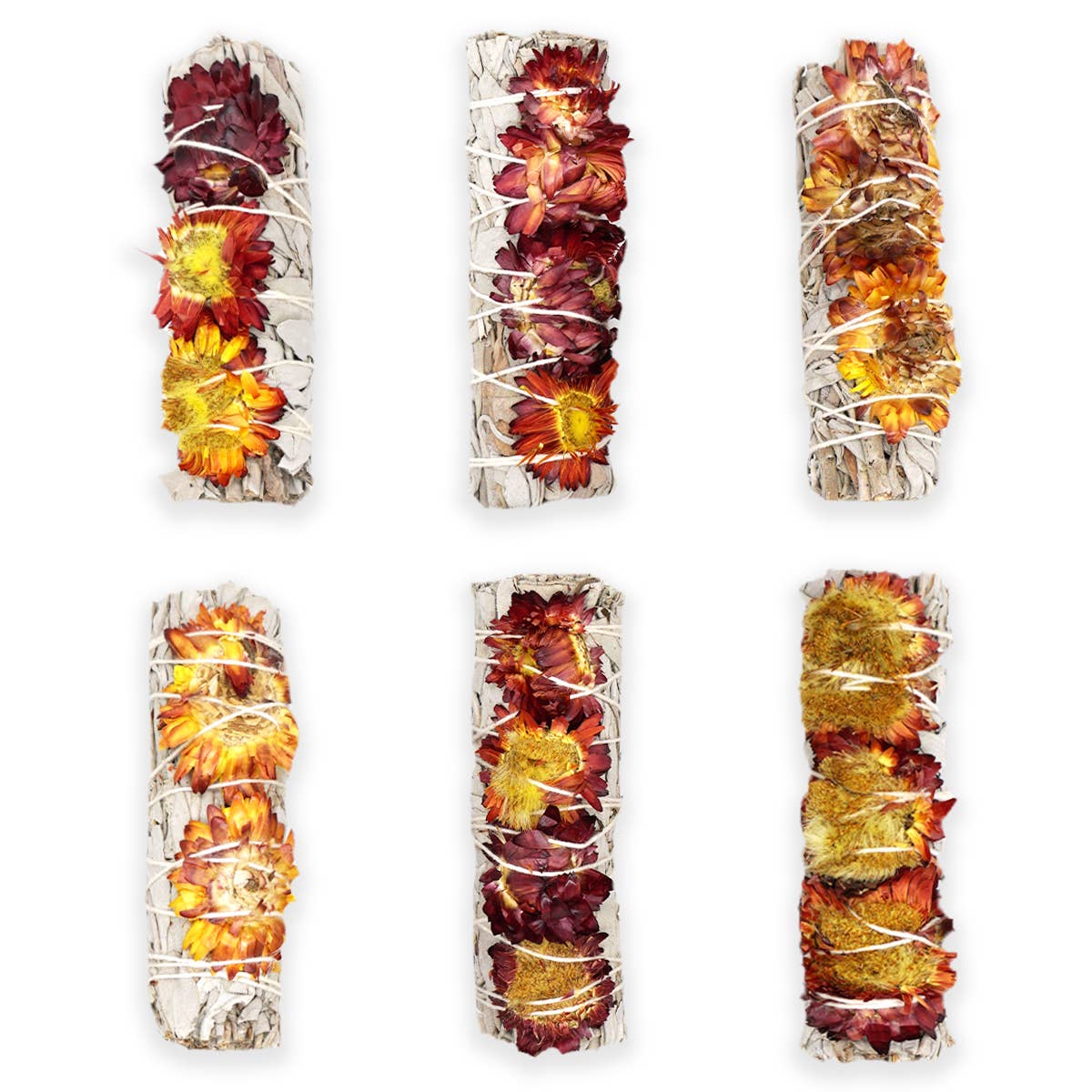 Faiza Naturals - Vendita all'ingrosso Salvia - Fagottini di girasole rosso con salvia bianca1