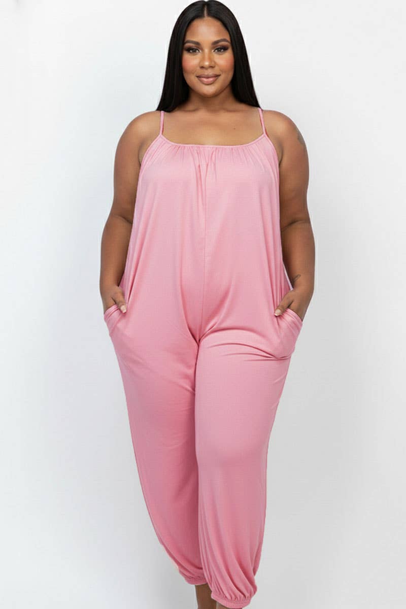 CAPELLA APPAREL - Wholesale Jumpsuit - Women's - Plus Size Sleeveless Jogger Jumpsuit10