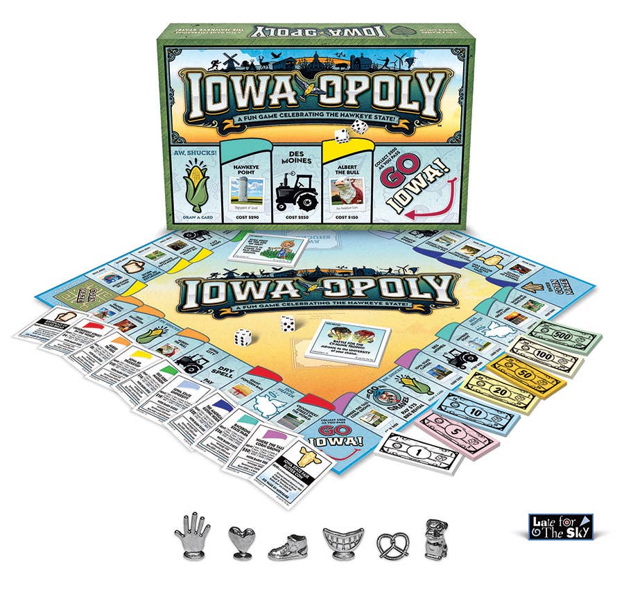 Outset Games and Cobble Hill Puzzles - Wholesale Board Game - Iowa-Opoly (state) Board Game2