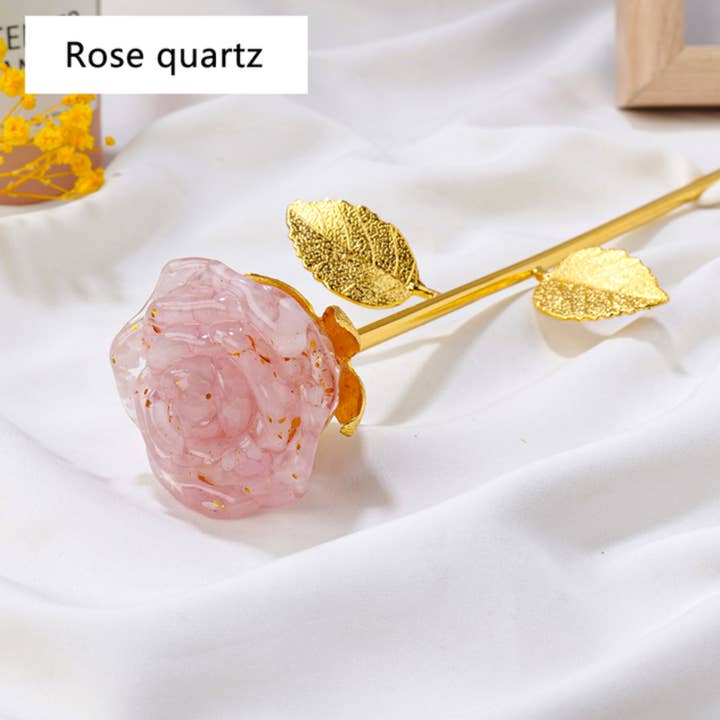 Crystolver (We Cover All Import Fees) - Wholesale Decorative tabletop object - Crystal Gravel Chips Rose Flower Ornament4