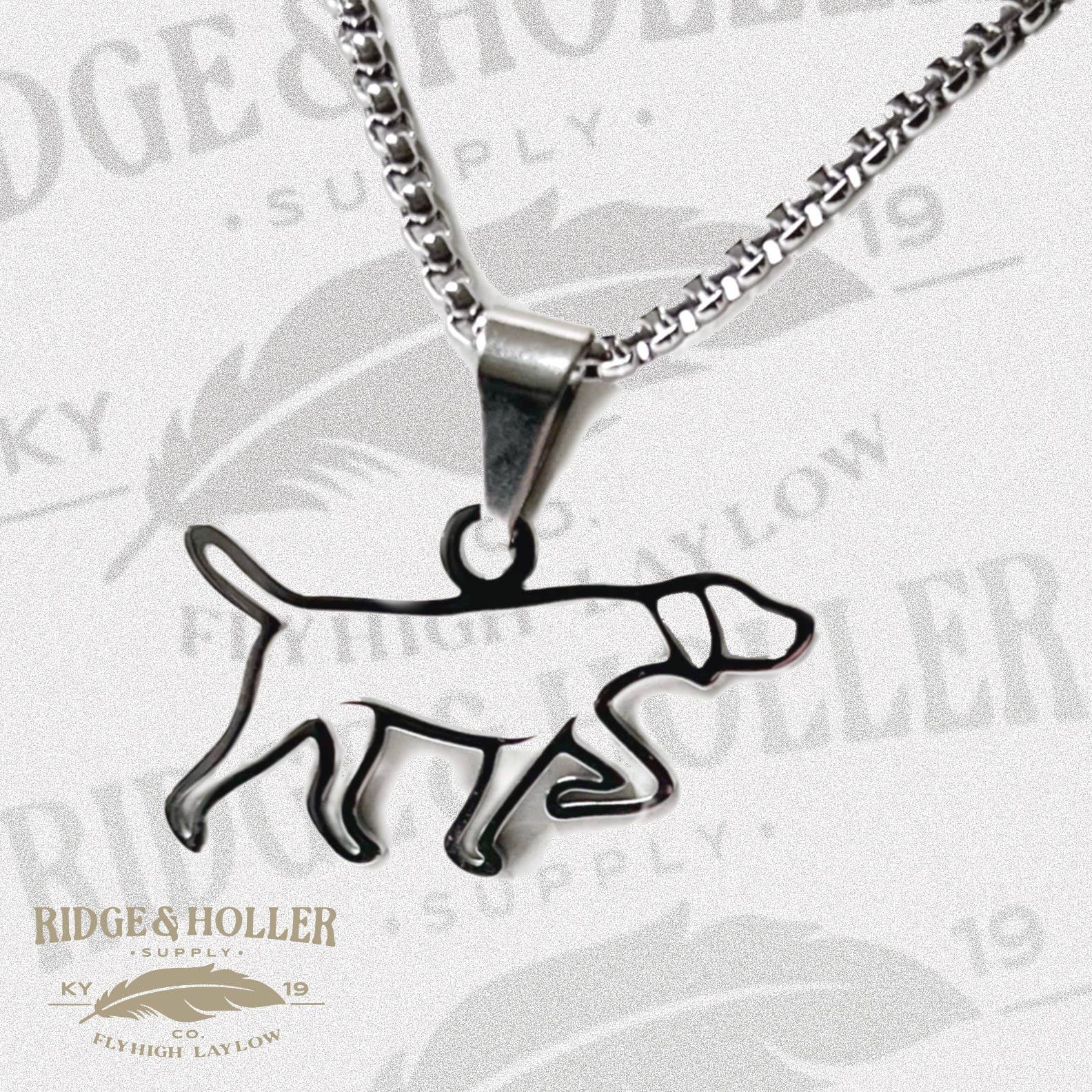 Ridge&Holler - Wholesale Pendant/Charm Necklace - Dog- Stainless Steel Necklace and Pendant1