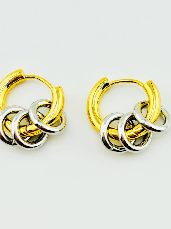 Sasha Silver and 18k gold Peruvian earrings for wholesale by Bella Blu Designs