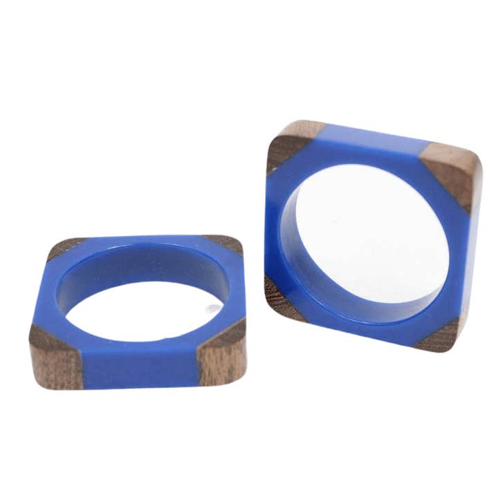 Quatro Napkin Rings - Navy for wholesale by Von Gern Home