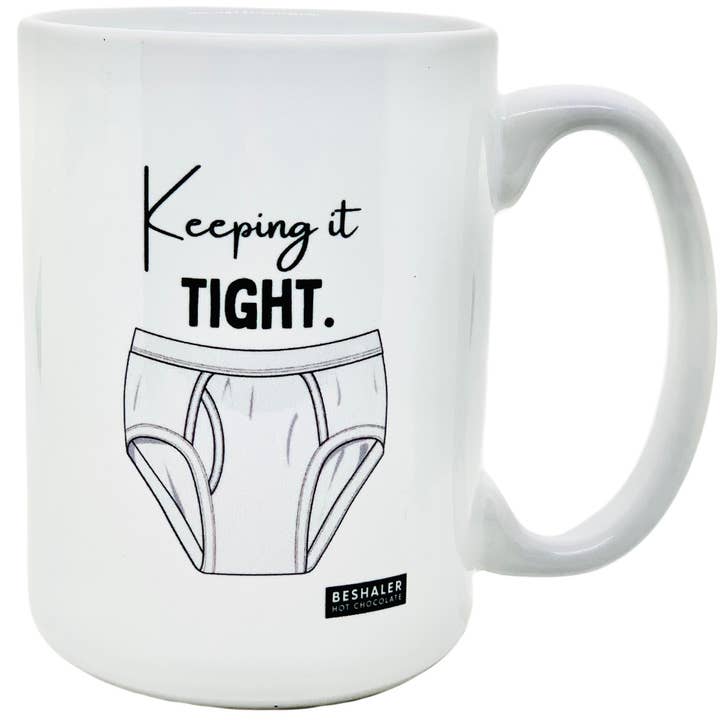 Tazza Keeping it Tight per la vendita all'ingrosso da parte di Beshaler Hot Chocolate