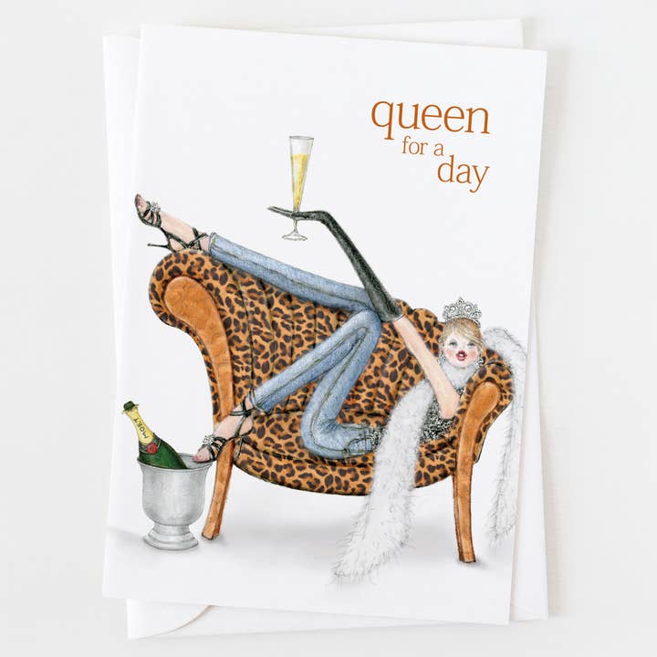 Biglietto di auguri di compleanno Queen For A Day C_9027 per la vendita all'ingrosso da parte di Ann Scott Design