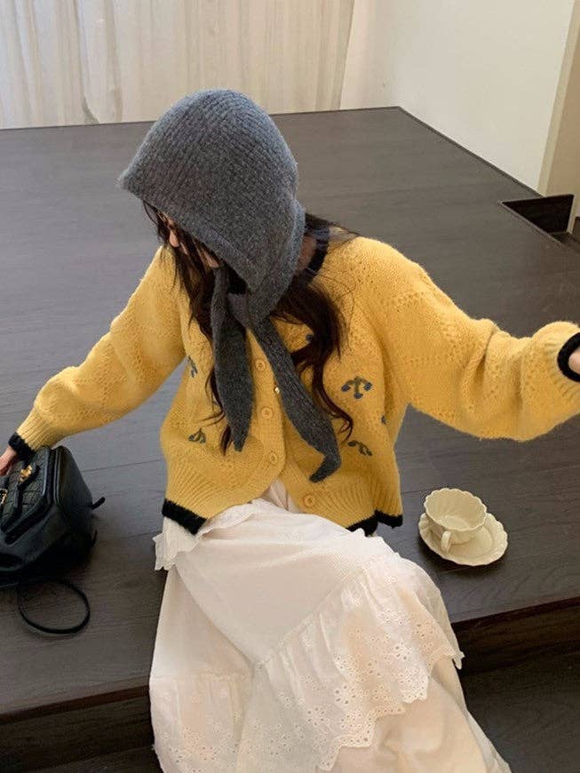 Marayn - Wholesale Cardigan - Women's - Retro Colorblock Crochet Floral Cardigan8