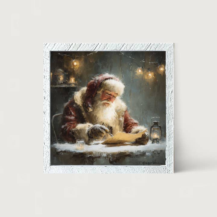 ginger blue - Wholesale Christmas Wall Art - Santa Making his List12