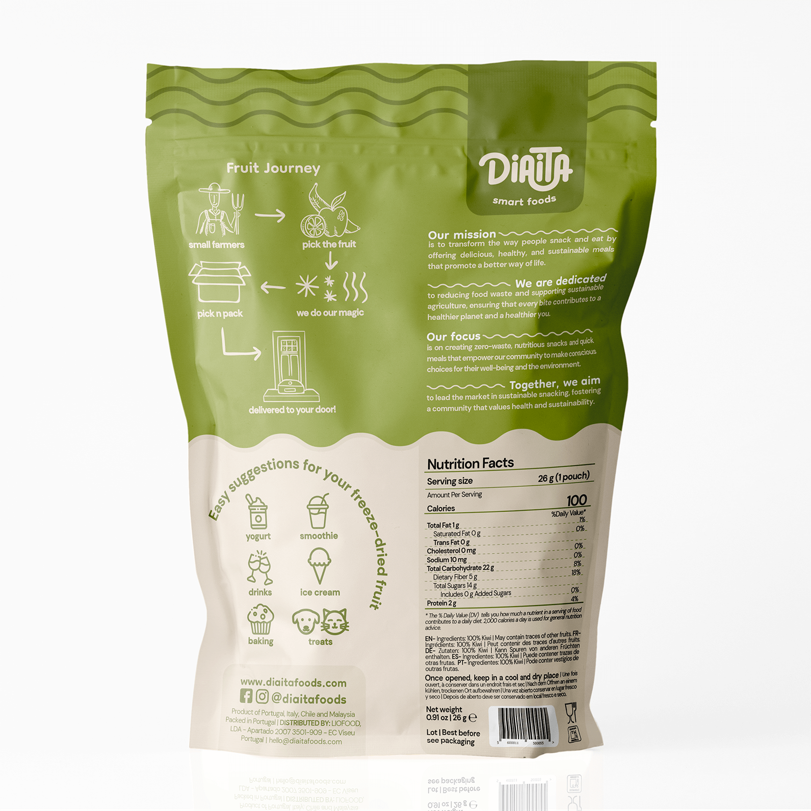 Diaita - Venta al por mayor Fruta deshidratada - Snack de kiwi liofilizado1