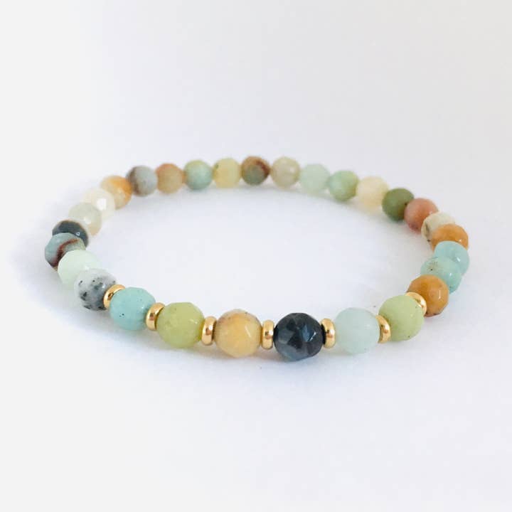 Amazonite Beaded Stretch Bracelet for wholesale by HL Stacks
